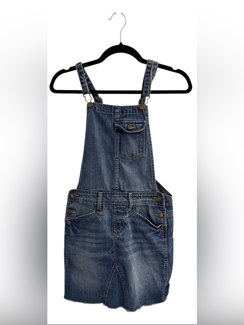 GAP Blue Denim Overall Skirt with Adjustable Straps